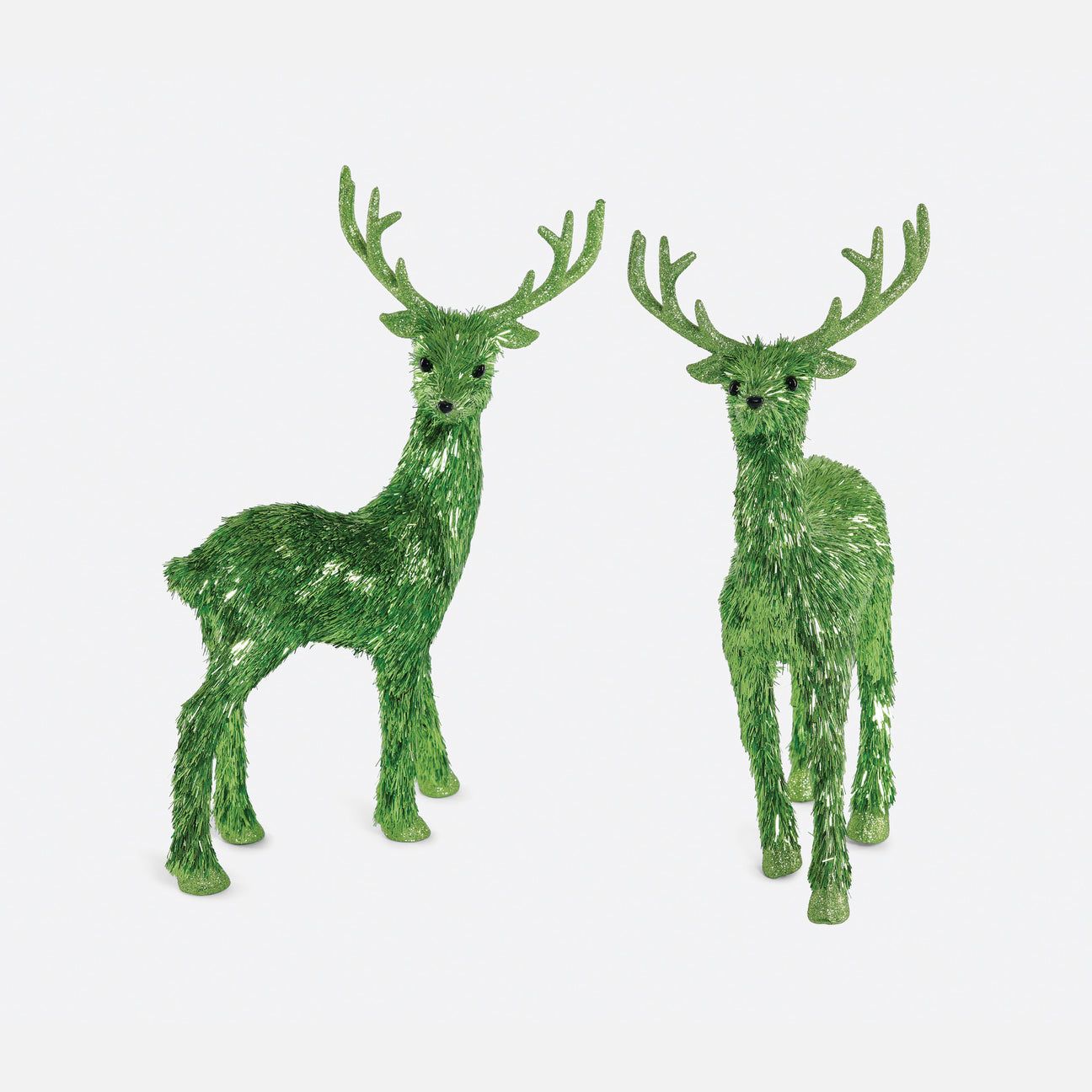 Festive Fiber Blend Standing Deer, Green