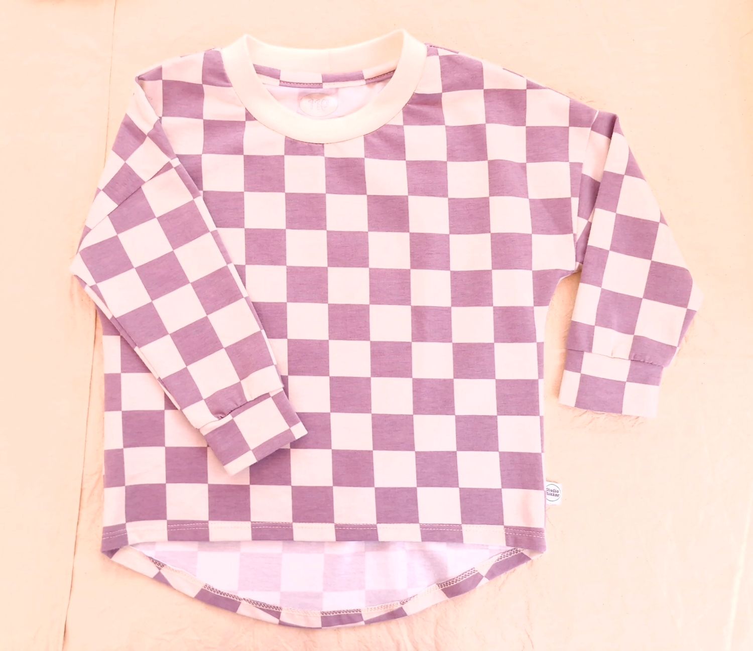 Shirt blokjes paars lang