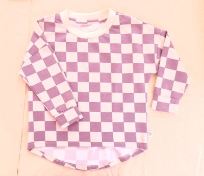 Shirt blokjes paars lang