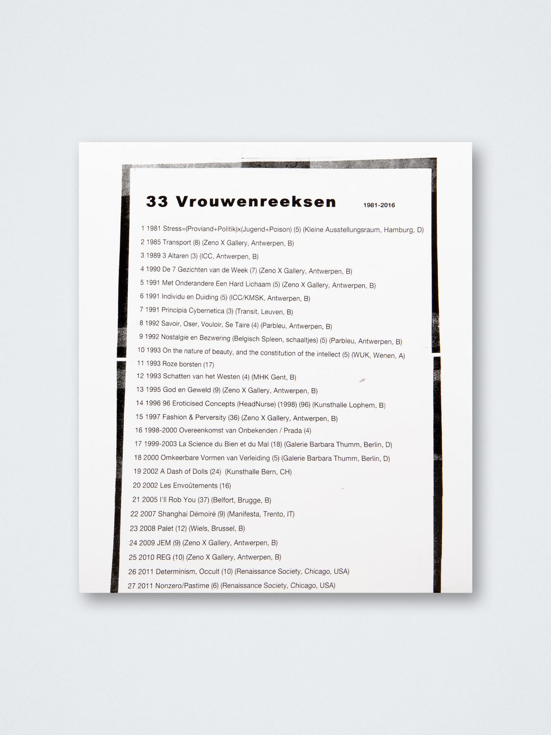Anne-Mie Van Kerckhoven – 33 Vrouwenreeksen