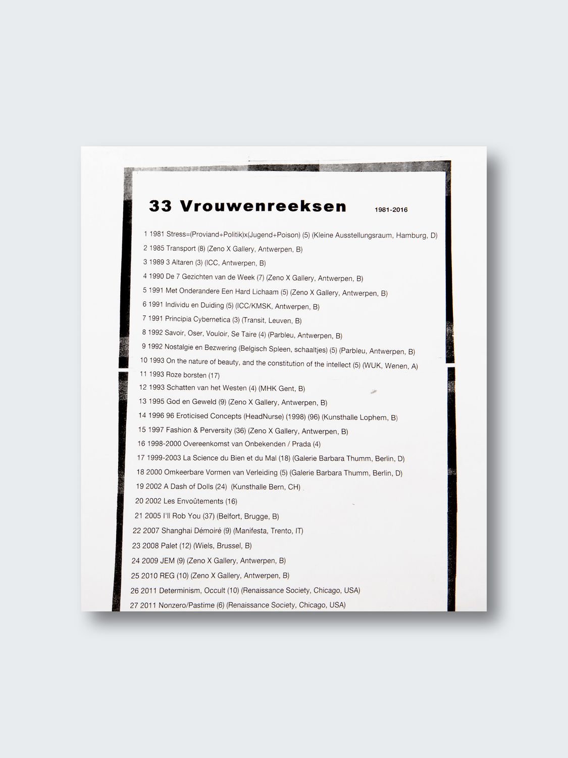 Anne-Mie Van Kerckhoven – 33 Vrouwenreeksen