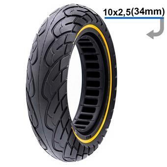 Pneu plein ultraléger 10x2,5-6,1/B34 - ligne jaune