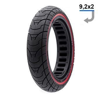 Pneu plein ultraléger 9,2x2-6,1/B34 - ligne rouge
