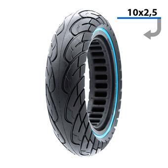 Pneu plein ultraléger 10x2,5-6,1/B34 - ligne bleue