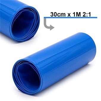 Gaine Thermorétractable bleue pour batterie - 300mm x 1M