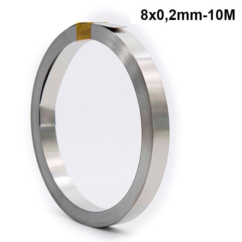 Nickel (acier plaque nickel) 8x0,2 mm -10m