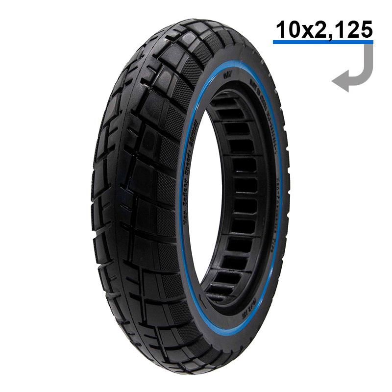 Pneu plein ultraléger offroad 10x2,125-6,1/B34 ligne bleue - 2 pces