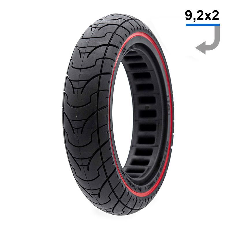 Pneu plein ultraléger 9,2x2-6,1/B34 - ligne rouge