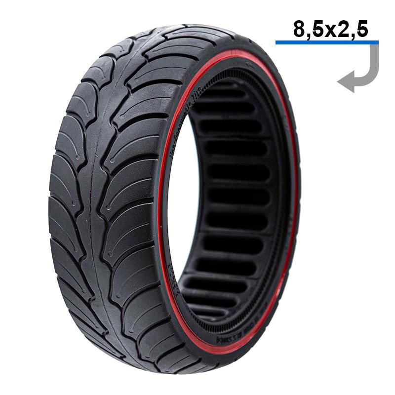 Pneu plein ultraléger 8x2,5-6,1 - ligne rouge Dualtron Mini
