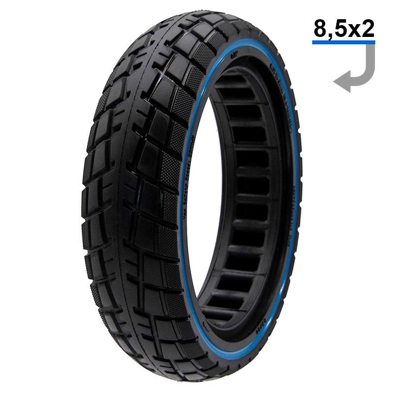 Pneu plein ultraléger offroad 8,5x2-6,1/B34 ligne bleue