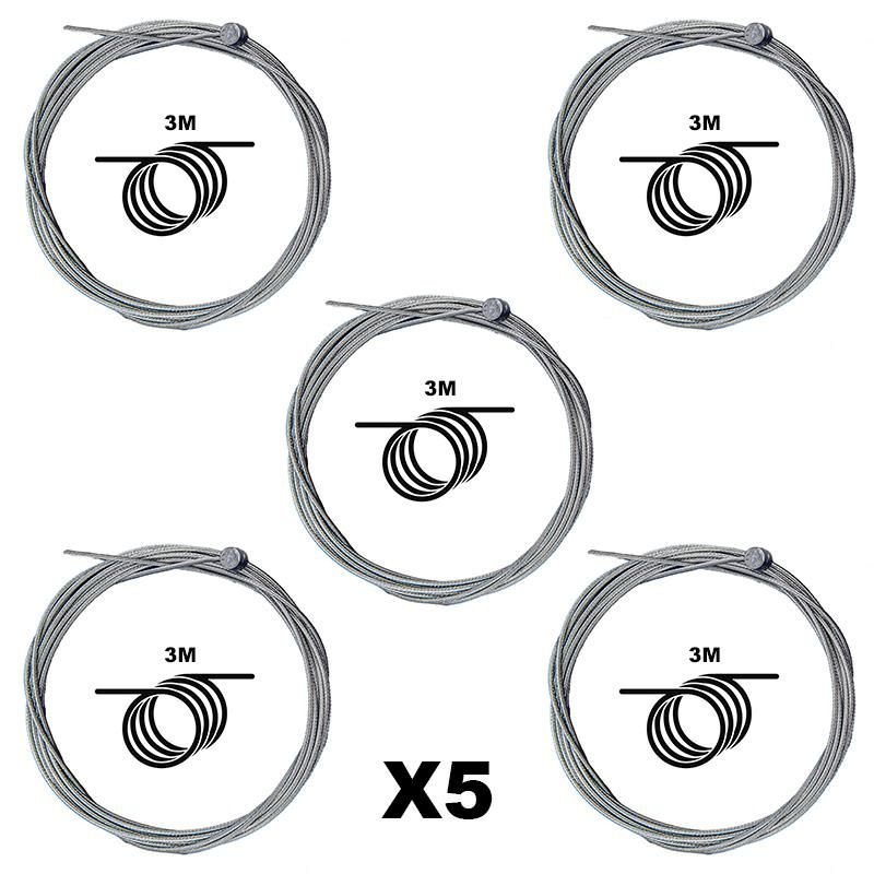 Pack de 5 Câbles de Frein en Acier - 3 m