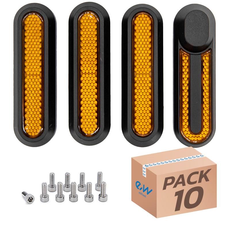 Catadioptre noir avec catadioptre jaune pour Xiaomi pack de 10