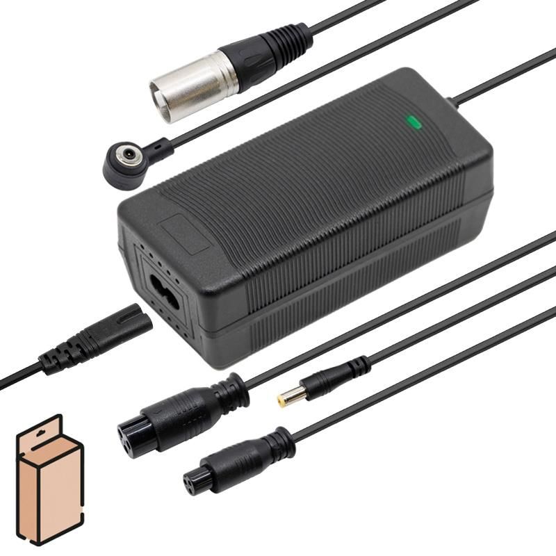 Chargeur 36V (sortie 42v) 2A avec connecteurs X16/XLR/GX12/MI4 Pro (1st Gen)/DC cecotec