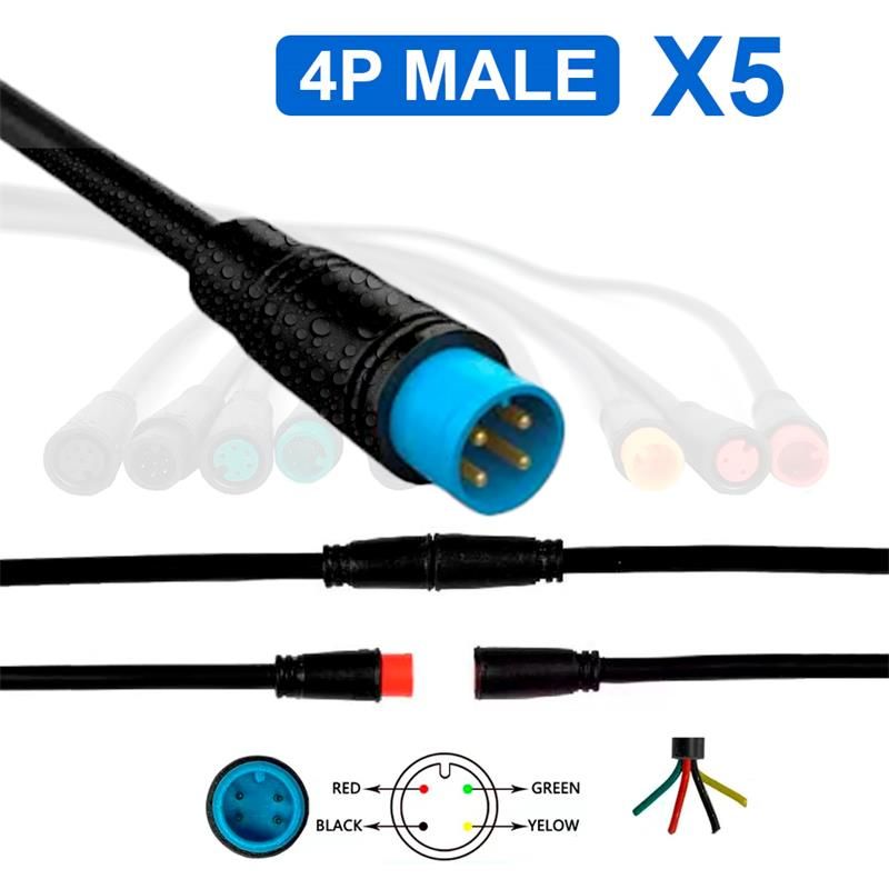 Connecteur étanche 8mm 4 broches- 5M