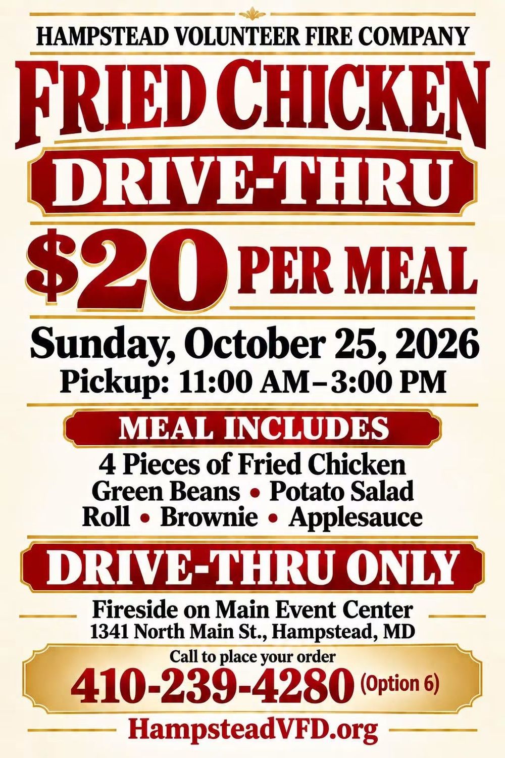 Fried Chicken Drive 10/25/26