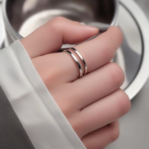 Silver Plated Contemporary Stackable Rings for Women
