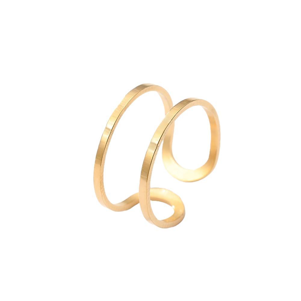 Gold Plated Contemporary Stackable Rings for Women
