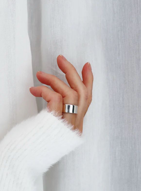 Silver Plated Contemporary Stackable Rings for Women