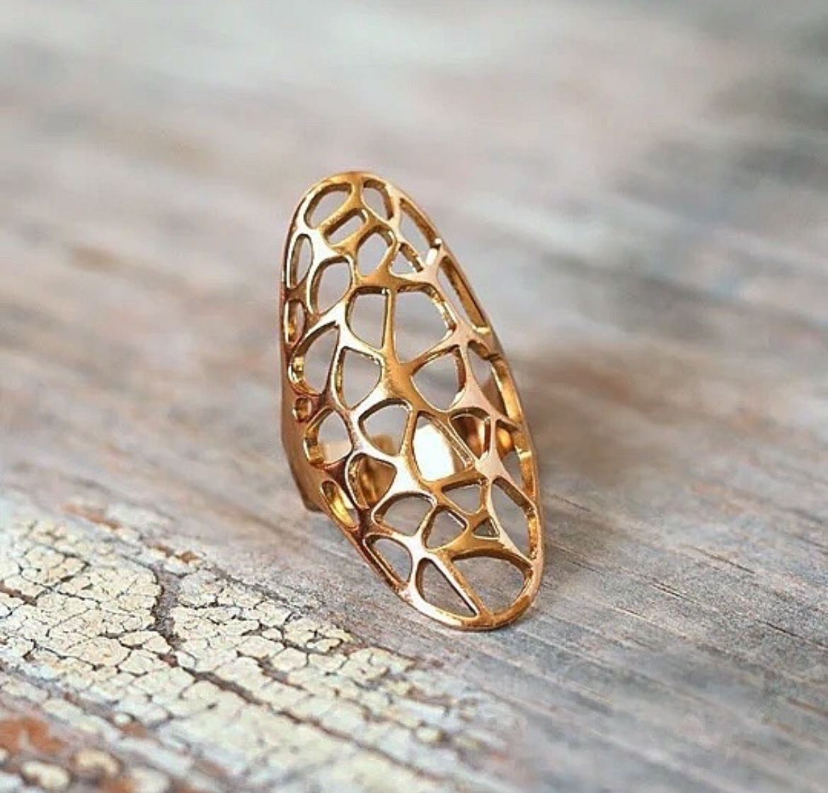 Women Gold Plated Contemporary Finger Ring