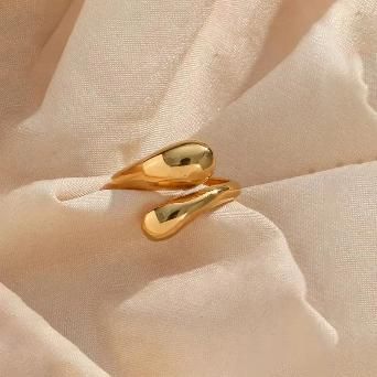 Trending Gold Plated Asymmetrical Finger Ring