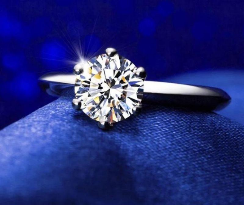 Silver Plated Crystal Studded Anti Tarnish Solitaire Adjustable Finger Ring