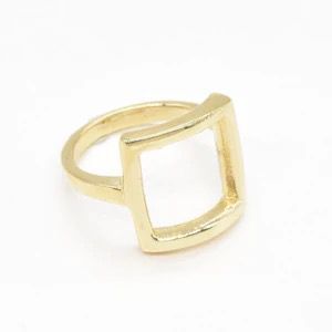 Women Gold Plated Adjustable Floral Finger Ring