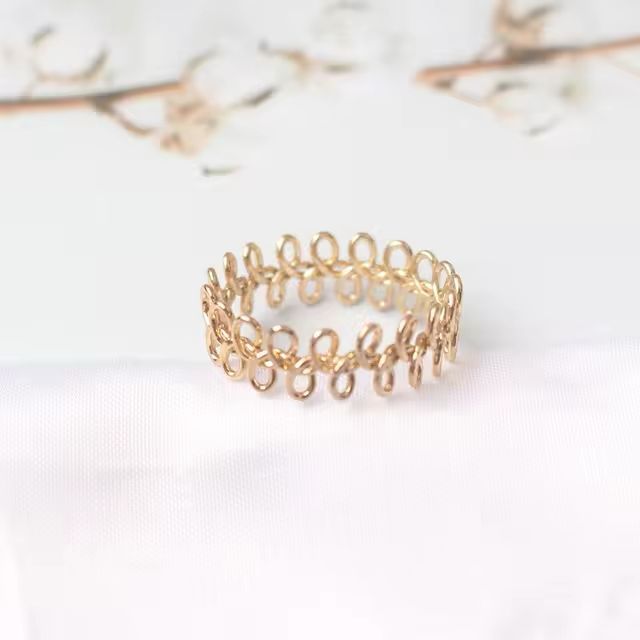 Women Gold Plated Adjustable Floral Finger Ring