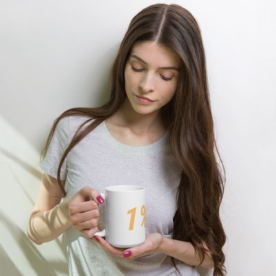 1% Better Everyday White Glossy Mug