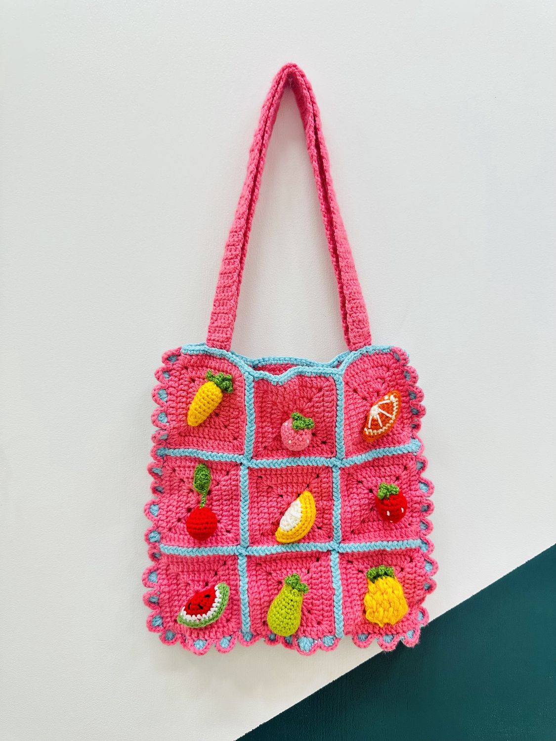 Fruits Tote Handbag, Colour: Pink