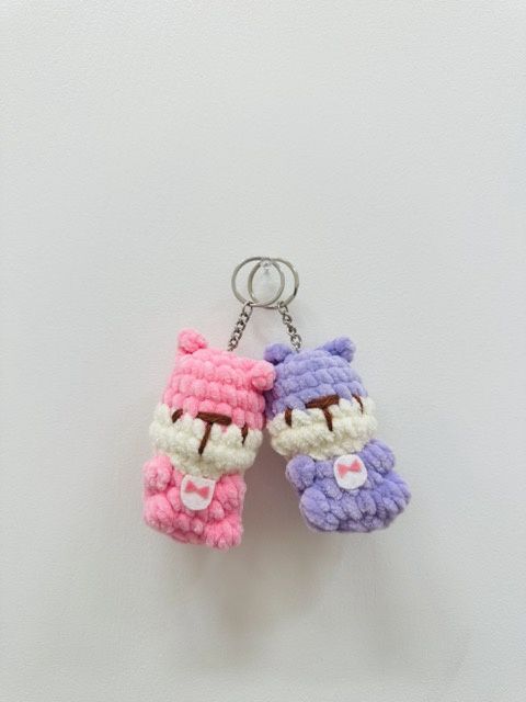 Velvet Teddy Keychain