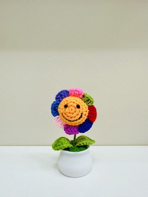 Smiley Sunflower Flowerpot, Colour: multi