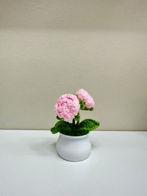 Double Rose Flowerpot, color: pink