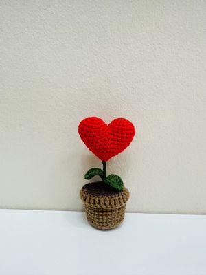 Red Heart Flowerpot