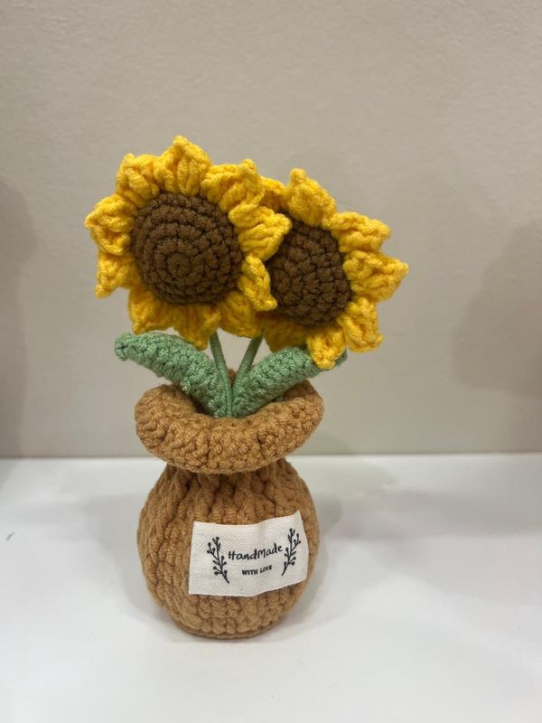 double sunflower pot