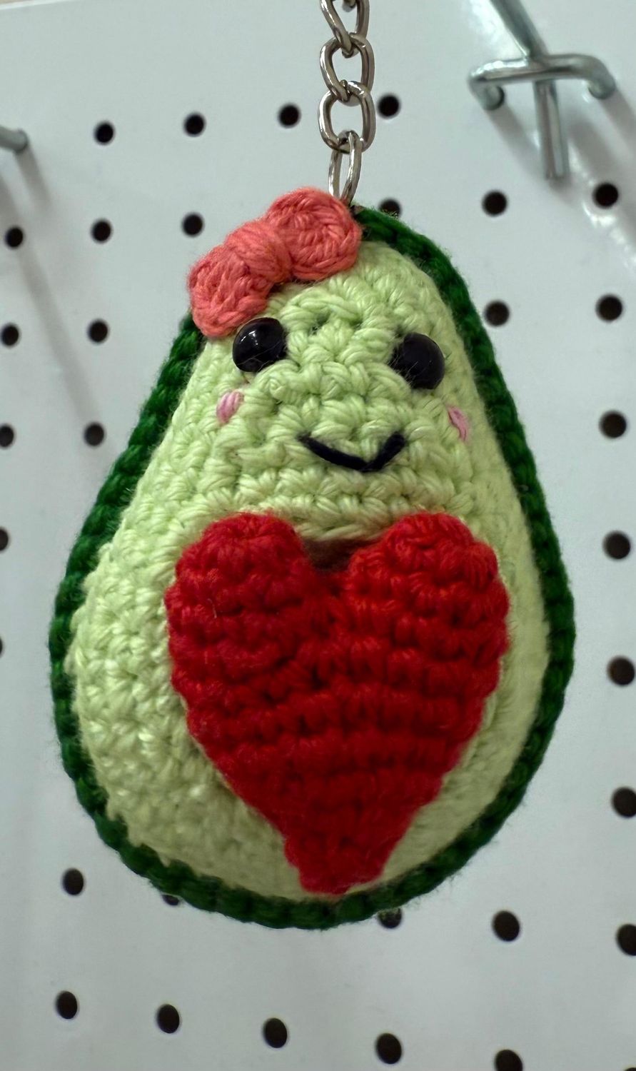 Avocado with heart keychain