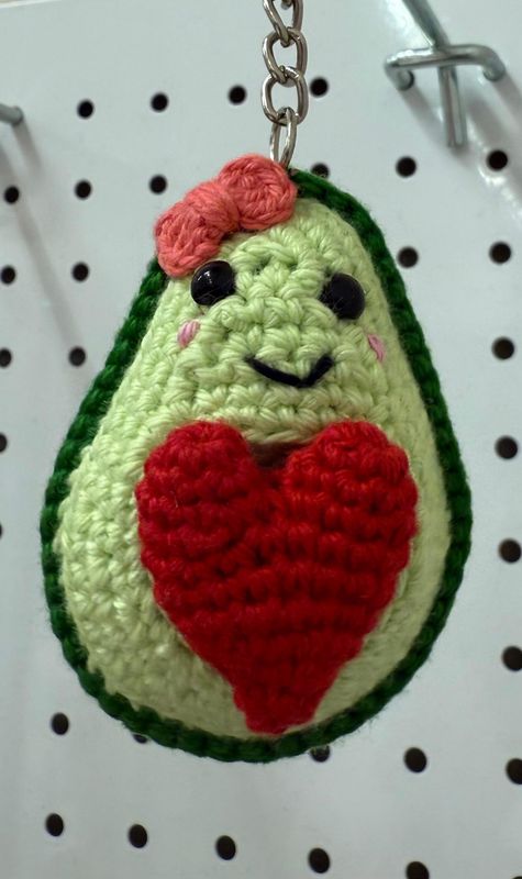 Avocado with heart keychain
