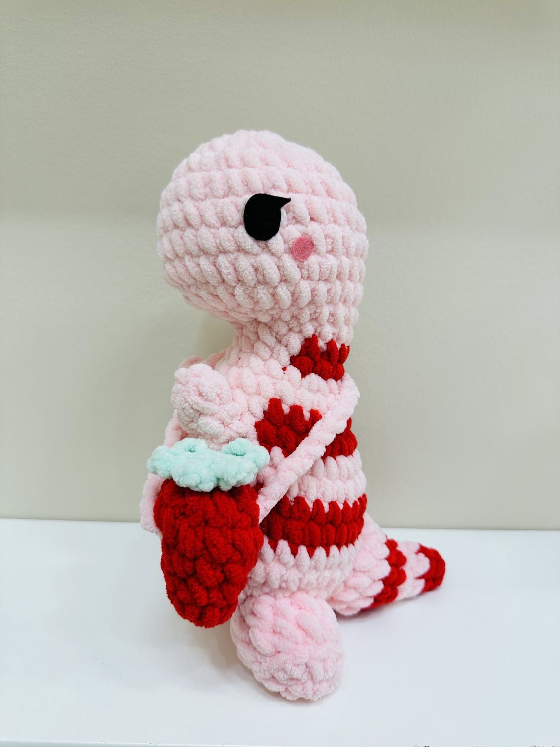 Dino with Strawberry Handbag, color: pink