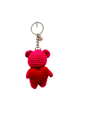teddy with heart keychain