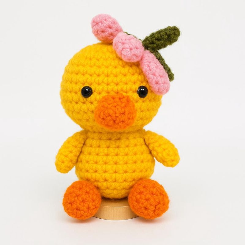 Cute Duck in Flower Hat
