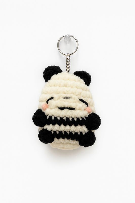 Poofy Panda Keychain