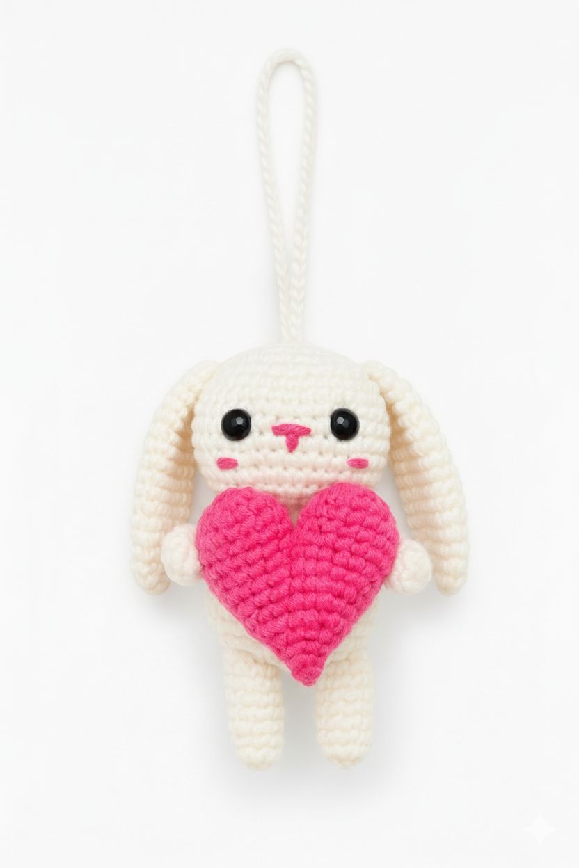 Bunny w Heart Hanging