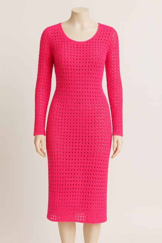 Pink Classic Midi Dress