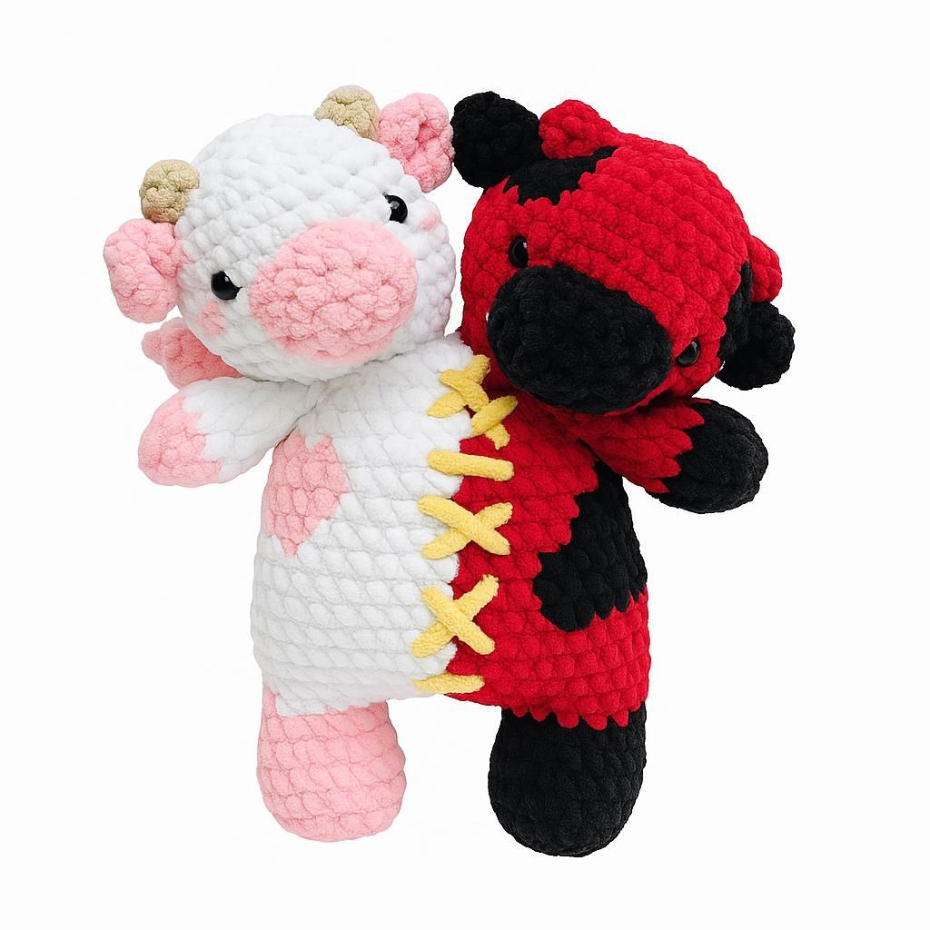 Conjoined Cow, color: red pink