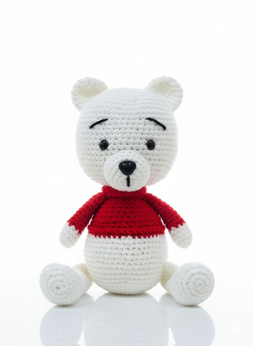 Christmas Teddy w red shirt
