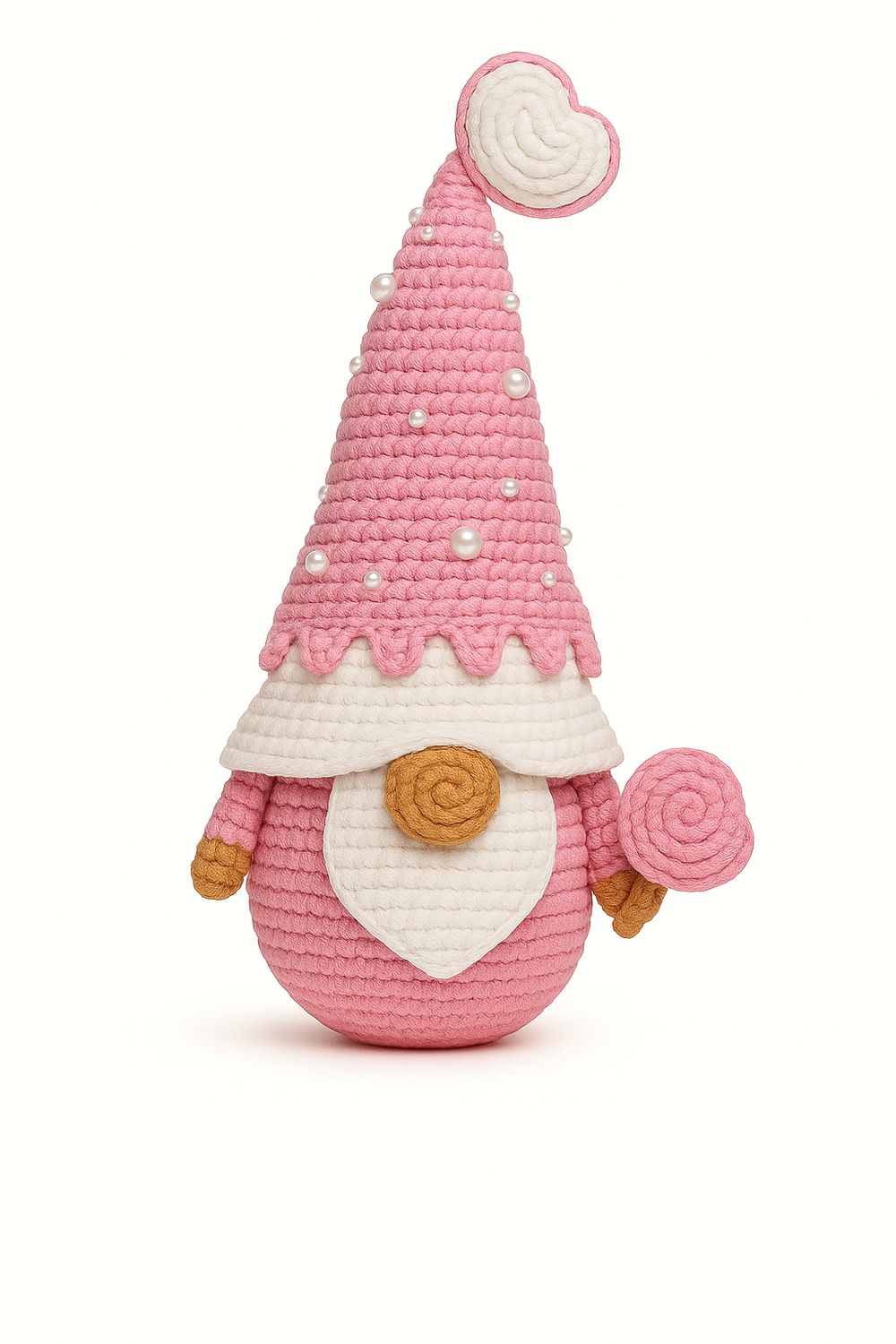 Christmas Pink Gnome with Heart