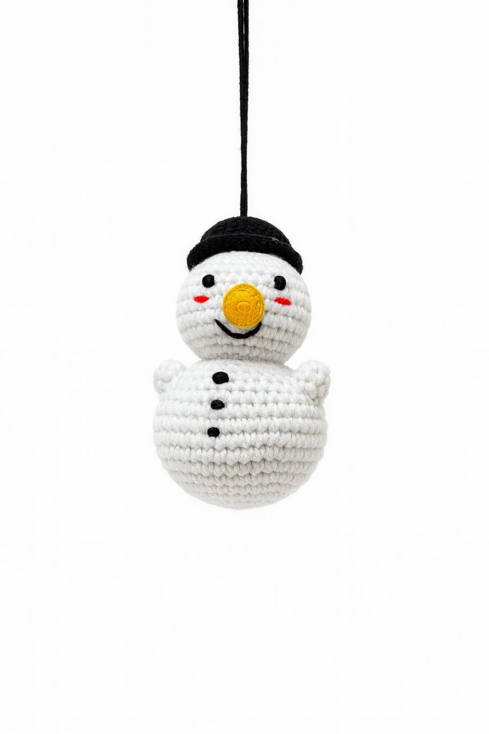 Small Snowman w/Black Hat Hanging
