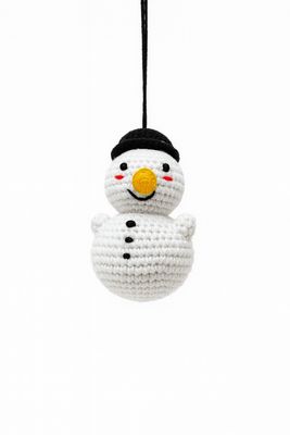 Small Snowman w/Black Hat Hanging