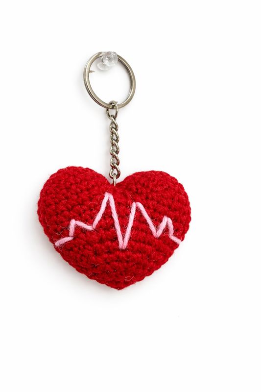 Heart beat key chain