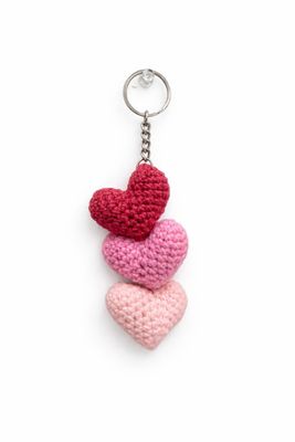 Triple heart key chain