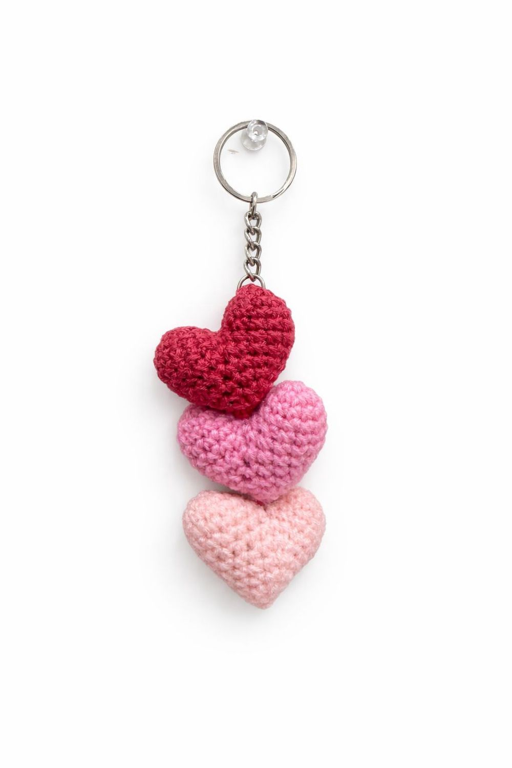 Triple heart key chain, Colour: pink